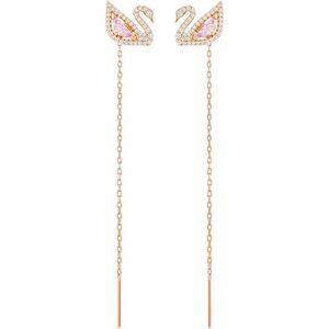 Swarovski Dazzling Swan Drop Earrings Swan - Pink - Rose Gold-Tone Plated
